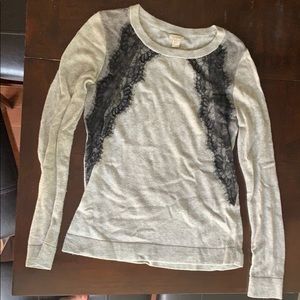 Grey sweater with lace detail